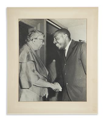 (GREGORY, DICK.) Group of 3 large-format photographs of Gregory--including his meeting with Eleanor Roosevelt.